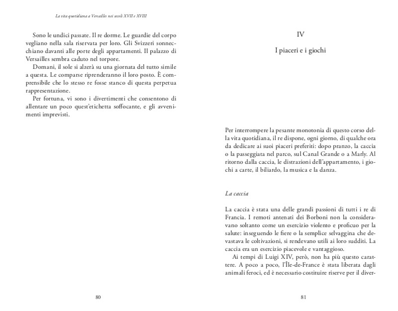 LA VITA QUOTIDIANA A VERSAILLES NEI SECOLI XVII E XVIII