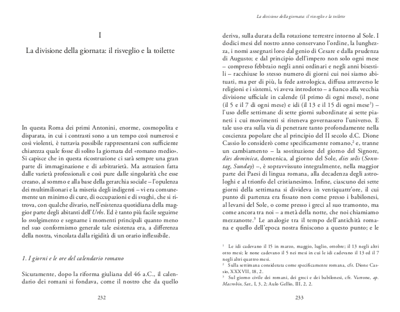 LA VITA QUOTIDIANA A ROMA ALL'APOGEO DELL'IMPERO